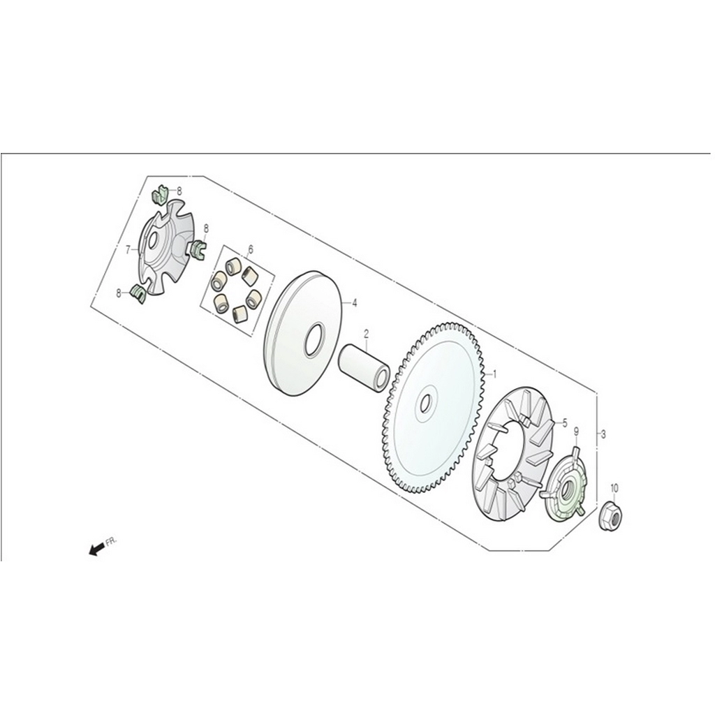 DAELIM TS50 (DL50-BG) VARYATOR FANI #DL50-BG E1205